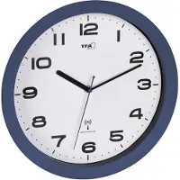TFA-Dostmann 60.3554.06 Wandklok Zendergestuurd 50 mm x 320 mm Blauw Slepend uurwerk (geluidsloos)