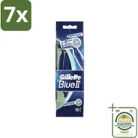 Gillette 7 x - Blue 2 - Wegwerpscheermesjes - Chromium Coating - 10 Scheermesjes - Grootverpakking - Scheermesjes - Wegwerpscheermesjes - - Gromium Coating - Comfortabele Scheerbeurt