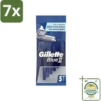 Gillette 7 x - Blue II - Wegwerpscheermesjes - Precisie & Comfort - 5 Scheermesjes - Grootverpakking - Scheermesje - Wegwerpscheermesje - Blue Ii - Scheerresultaat - Scherpe Mesjes