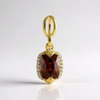 Cavill - Zilveren hanger met avondrode zirkoon 3,044 ct - 925 Sterling zilver verguld - Antiek briljant geslepen - Elegante sieraden vrouw