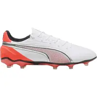 Puma Heren King Match Stevige Grond Voetbalschoenen (Wit, Rood)