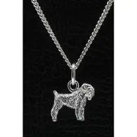 MOOYE ® - Collectie Zilveren Russian terrier zwart ketting hanger - klein