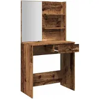 vidaXL Schminktafel met spiegel, vintage houten look, 74,5 x 40 x 141 cm