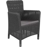 Viking Choice TRENTON - Tuinstoel - wicker - 85x60x63 cm - antraciet