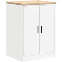 vidaXL Garagekast 60x51x85 cm massief grenenhout wit