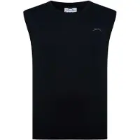 Slazenger Heren Logo Katoenen Vest Top (Zwart)