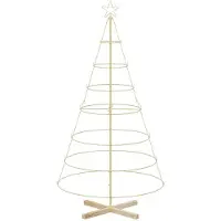 vidaXL - Metalen - kerstboom - met - standaard - KUOPIO - 180 - cm - Staal - Goud