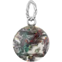 Cavill - Zilveren hanger 925 sterling zilver gerhodineerd - Venus chalcedoon cabochon 7 karaat - Ronde 15 mm - Handgemaakte Indonesische sieraden
