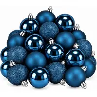 Mica Decorations Bal Onbreekbaar Donkerblauw 27 Stuks - Kerstballenset van Gerecycled Polystyreen - Diameter 8 cm - Stevig Ontwerp voor Kinderen en Huisdieren - Rond - Ø8cm