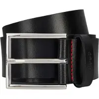 HUGO BOSS Heren Giaspo Leren Riem (Zwart)