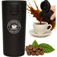 AFF Zwarte Thermos Beker 380ml - Ideaal voor Koffie & Thee