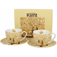 Duo 2 Klimt Gustav Porseleinen Kopjes met Schotels 270ml - Levensboom
