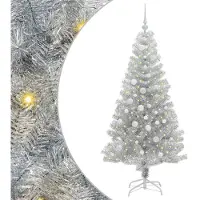 vidaXL Kerstboom met 150 LED met standaard Zilver 150 cm PET