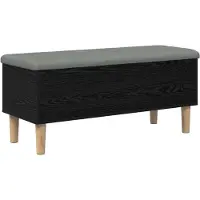 vidaXL Opbergbank met kussen Zwart eiken 102 x 42 x 46 cm Bewerkt hout