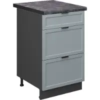 Vicco Keukenonderkast Fame-Line Licht blauw-grijs/Antraciet 50 cm, WB Antraciet, Model 50691