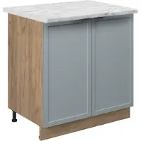 Vicco Keukenonderkast Fame-Line Licht blauw-grijs 80 cm met legplank, WB Marmer, Model 50763