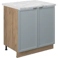 Vicco Wastafelkast Fame-Line Licht blauw-grijs 80 cm , WB Marmer, Model 50779