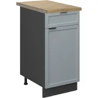 Vicco Keukenonderkast Fame-Line Licht blauw-grijs 40 cm , WB Eik, Model 50628