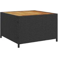 vidaXL Tuinset met L-vormige bank, tafel en kussens, zwart, van polyrotan