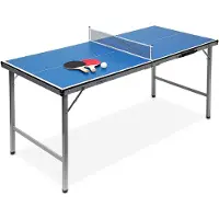Relaxdays 10019102, Tafeltennistafel, geschikt voor scholen, speelkamers en recreatiecentra, vrijstaand, blauw, zilver, metaal