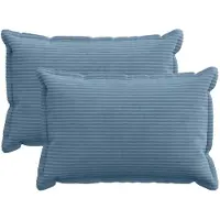 vidaXL Kussensloop 2 st HOUTEN Blauw 50 x 80 cm corduroy
