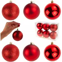 Martom Kerstballen Rood 6cm 6 Stuks Onbreekbaar - Feestelijke Decoratie