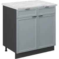 Vicco Keukenonderkast Fame-Line Licht blauw-grijs 80 cm , WB Marmer, Model 50669