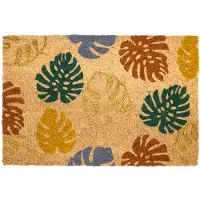 Hamat Ruco Glitter Leaves 40 x 60 cm - Kokosmat - Deurmat Binnen - Kokos Deurmat - Geïmplanteerd - Vinyl Onderzijde