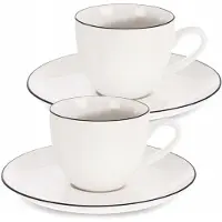 Artemis 2x Witte Porseleinen Espressokopjes met Schoteltjes - 100 ml