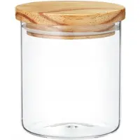 Kuketo Glazen Voorraadpot 675ml met Houten Deksel - Ideaal voor Kruiden & Voeding