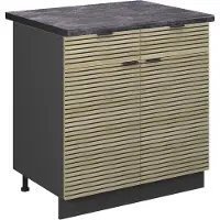 Vicco Keukenonderkast Fame-Line Eiken paneel 80 cm , WB Antraciet, Model 51313