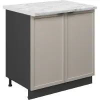 Vicco Keukenonderkast Fame-Line GrijsBeige/Antraciet 80 cm marmer werkblad, Model 50250