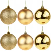Martom Gouden Kerstballen Set 8cm - 6 Stuks Onbreekbaar