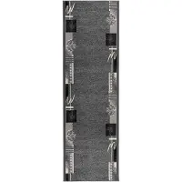 vidaXL - Lopers - Tapijt - FLORNES - Geweven - Grijs - Bladeren - 100 - x - 300 - cm - PP