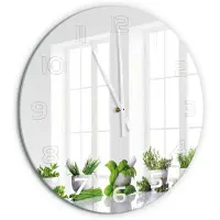 Tulup Wandklok - Kruiden Gekleurde Glazen Klok - fi60 cm - Groente Glazen Klok Met Print - Witte handen - Ronde Klok - Moderne Wandklok Glas - Wandklok Glas Decoratie