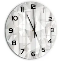 Tulup Wandklok - Abstracte achtergrond Gekleurde Glazen Klok - fi60 cm - Wit Glazen Klok Met Print - Zwarte handen - Ronde Klok - Moderne Wandklok Glas - Wandklok Glas Decoratie