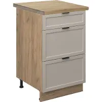 Vicco Keukenonderkast Fame-Line GrijsBeige 50 cm , WB Eik, Model 50333