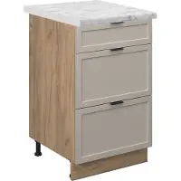 Vicco Keukenonderkast Fame-Line GrijsBeige 50 cm , WB Marmer, Model 50334