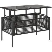 vidaXL 4-delige Loungeset met kussens poly rattan en glas zwart