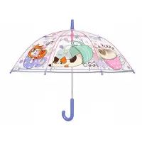 Perletti Kinderparaplu: Transparant met Katjes, Veilig & Stevig