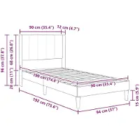 vidaXL Bedframe met matras en hoofdeinde, lichtgrijs, 90 x 190 cm, fluweel