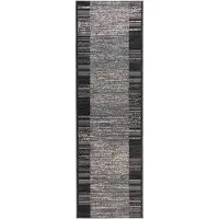 vidaXL - Lopers - Tapijt - FLORNES - Geweven - Grijs - Strepen - 100 - x - 250 - cm - PP