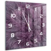 Tulup Wandklok - Roze bont Gekleurde Glazen Klok - 60x60 cm - Roze Glazen Klok Met Print - Witte handen - Vierkante Klok - Moderne Wandklok Glas - Wandklok Glas Decoratie