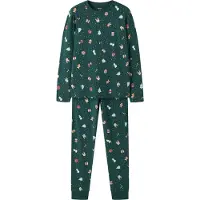 Name it KIDS pyjama met print - groen Jongens/Meisjes Stretchkatoen Ronde hals - maat 122