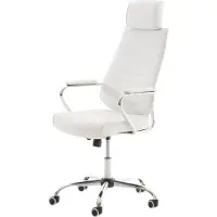 CLP bureaustoel Rako V2, bekleed met kunstleer, traploos verstelbaar met kantelmechanisme, kleur: wit