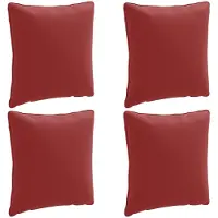 vidaXL Rugkussen PUTTEN 4 st 100% Polyester Wijnrood 40 x 40 x 15 cm
