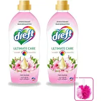 Dreft 2 x - Ultimate Care - Wasverzachter - Roze Bloem - Anti-Veroudering - 40 Wasbeurten - Bulkverpakking - Wasverzachter - Douchemop - Anti-aging