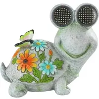 Maximex - Zonne-energie tuinfiguur, schildpad met LED-lichtgevende ogen, 17 x 20 cm