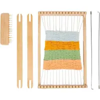 Bigjigs houten weefgetouw creatief speelgoed - weefraam set voor kinderen.
