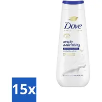 Dove 15 x Douchecrème - Deeply Nourishing - 600 ml - Douchecrème - Huid Verzorging - Droge Huid - Micro Moisture - Hydratatie